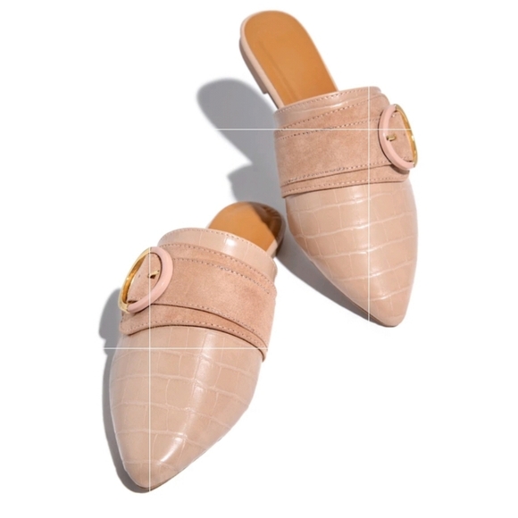 🚨//The Amber// Taupe mule Flat - Picture 2 of 8